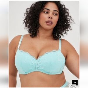 NWOT Torrid Full-Coverage Balconette Lightly Lined Floral Lace Bra 40G